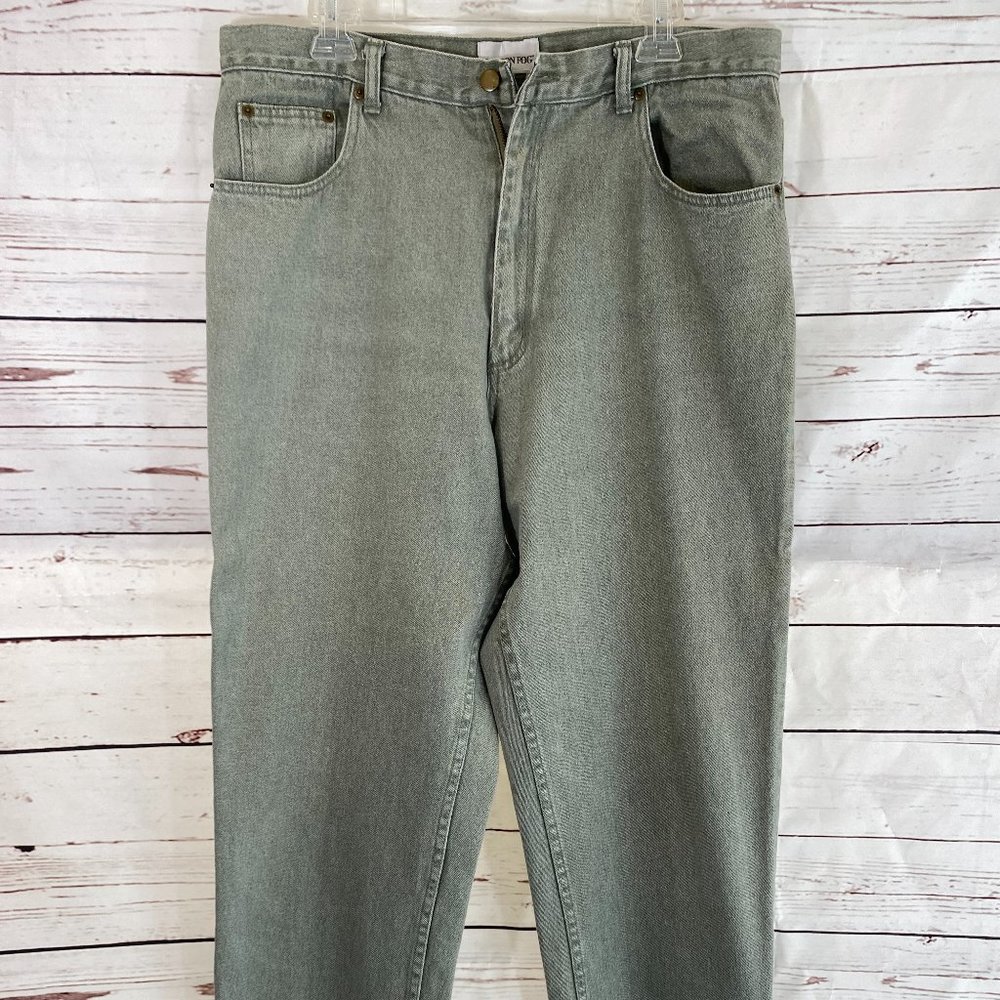 London Fog Greenish Gray 100% Cotton Men's Denim Jeans 36W/32L NWOT
